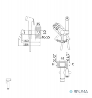 MEDIDAS MEZCLADOR EMPOTRAR PARA BIDE/WC LUSITANO BRUMA